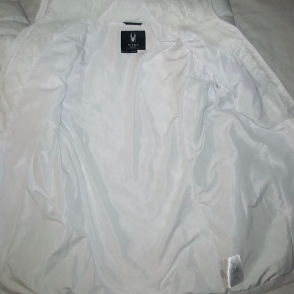 Spyder White Boundless Long Quilted Hooded Puffer Jacket Coat Womens Size XL - Picture 4 of 4